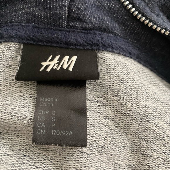 H&M | Zipper Hoodie Jacket Blue Small Silver Hardware - Picture 10 of 13